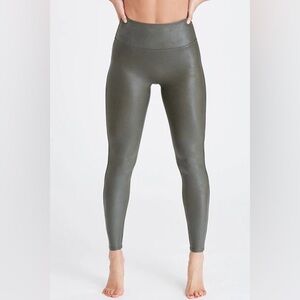 SPANX Faux Leather Leggings in Gunmetal Grey Size S